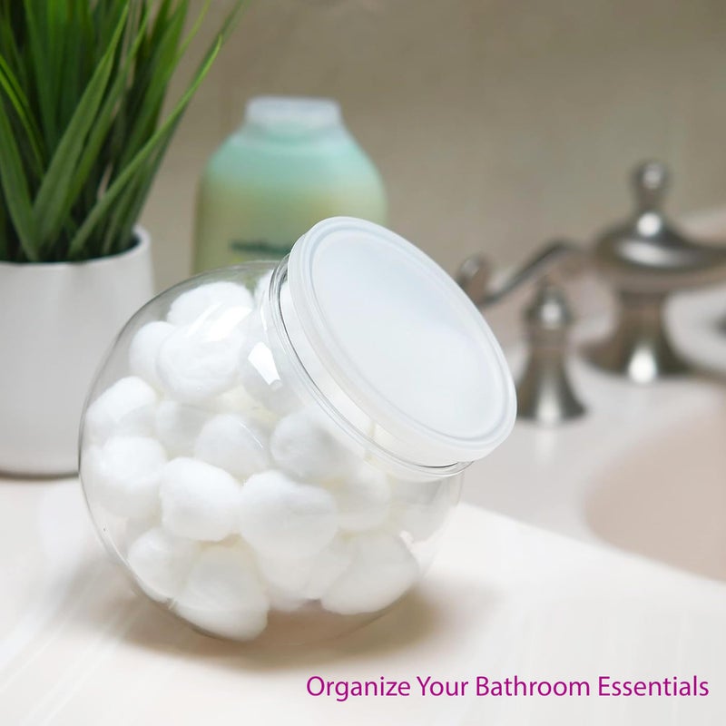 DilaBee 3 Pack Plastic Candy Jar - 48oz Round Candy Jars with Lids for Candy Buffet, Kitchen & Office Desk - Plastic Jars with Lids for Candy, Cookies & Snacks - Clear Jar with Labels BPA-Free - Image 5